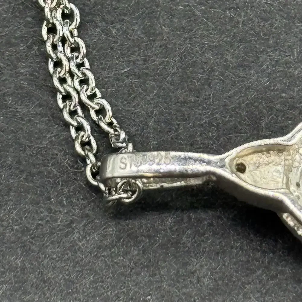 Signed STS 925 Sterling Silver Yellow Citrine Halo Pendant Necklace & Stud Earri